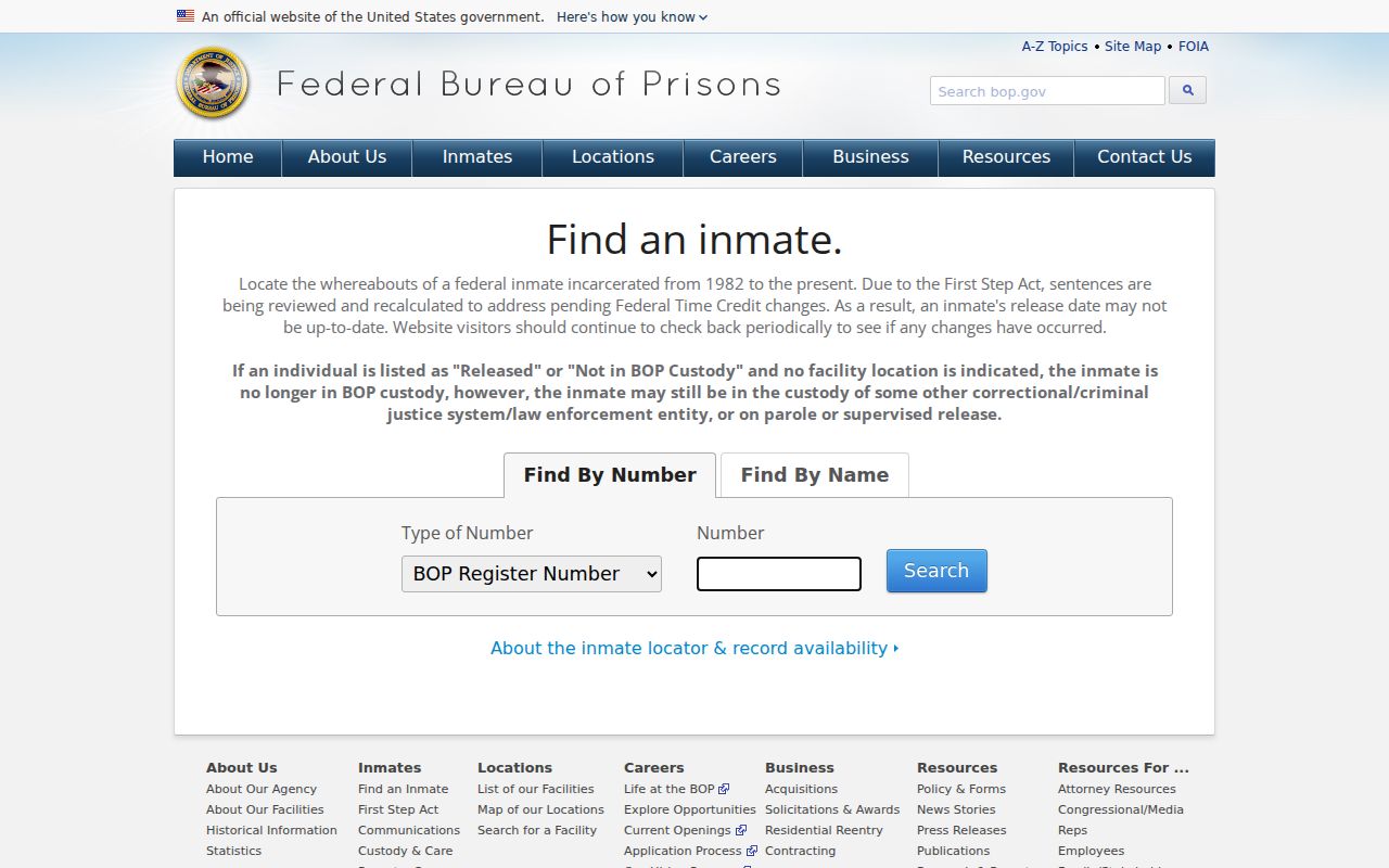 Waushara County arrest search compared with federal inmate locator